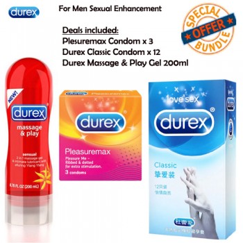 Durex Gel Massage and Play - Durex Pleasuremax Condom - Durex Classic Condom